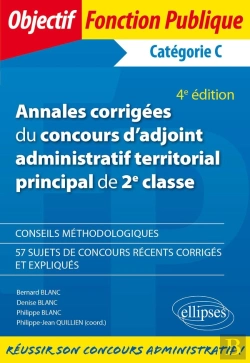 Bertrand.pt - Annales Corrigées Du Concours D'Adjoint Administratif Territorial Principal De 2e Classe ; Catégorie C (4e Édition)
