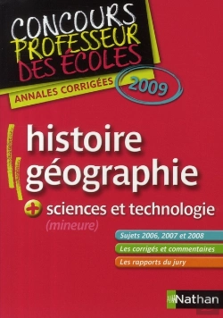 Bertrand.pt - Annales Corrigées Du Concours Du Professeur Des Écoles ; Histoire/Geo (Édition 2009)