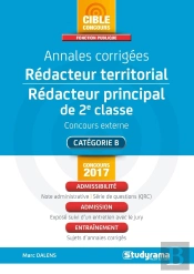 Annales Corrigees Redacteur Territorial / Redacteur Principal De 2e Classe