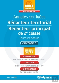 Bertrand.pt - Annales Corrigees Redacteur Territorial / Redacteur Principal De 2e Classe