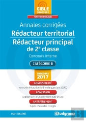 Annales Corrigees Redacteur Territorial/Redacteur Principal De 2e Classe
