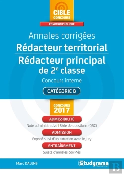 Bertrand.pt - Annales Corrigees Redacteur Territorial/Redacteur Principal De 2e Classe