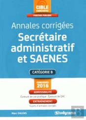 Annales Corrigees Secretaire Administratif Et Saenes