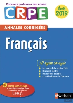 Bertrand.pt - Annales Crpe Francais - Ecrit 2019