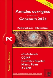 Annales Des Concours 2024  Pc Mathematiques Et Informatique - Concours E3a Ccinp Mines Centrale Pol