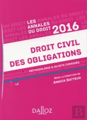 Annales Droit Civil Des Obligations 2016