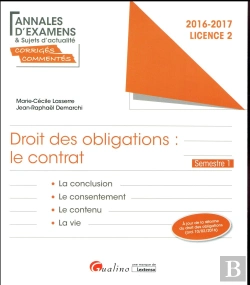 Bertrand.pt - Annales Et Sujets D'Actualite 2016 - Droit Des Obligations : Contrats - Regime Des Obligations