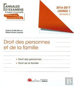 Bertrand.pt - Annales Et Sujets D'Actualite Corriges 2017 - Droit Civil : Personnes - Famille - L1-S2