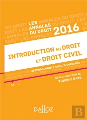 Annales Introduction Au Droit Et Droit Civil 2016