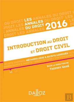 Bertrand.pt - Annales Introduction Au Droit Et Droit Civil 2016