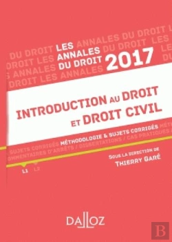 Bertrand.pt - Annales Introduction Au Droit Et Droit Civil 2017. Methodologie & Sujets Corriges