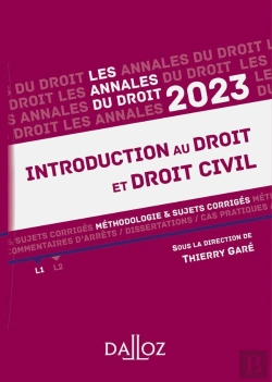 Bertrand.pt - Annales Introduction Au Droit Et Droit Civil 2023