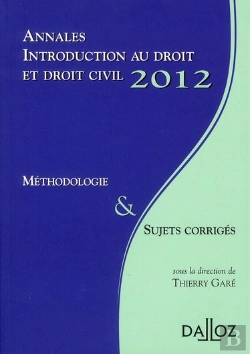 Bertrand.pt - Annales Introduction Au Droit Et Droit Civil (Édtion 2012)