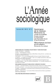 Annee Sociologique 2010 Vol 60 N 2