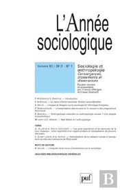 Annee Sociologique 2012 Volume 62 N 1 Sociologie Et