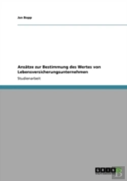 Bertrand.pt - Ansaã‚Â¤Tze Zur Bestimmung Des Wertes Von Lebensversicherungsunternehmen