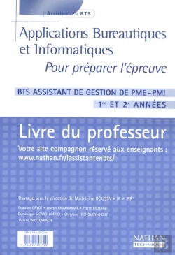 Bertrand.pt - Application Bureautique Informatique Bts Assistante De Gestion ; Professeur ; Edition 2003