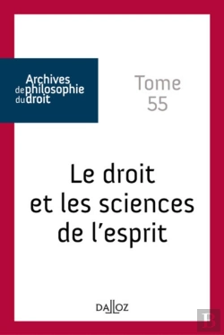 Bertrand.pt - Archives De Philosophie Du Droit Tome 55 : Sciences De L'Esprit Et Droit