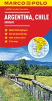 Argentina, Chile, Uruguay South America Marco Polo Map