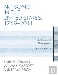 Art Song In The United States, 1759-2011