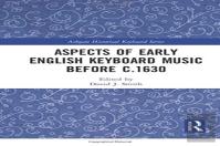 Aspects Of Early English Keyboard Music Before C.1630