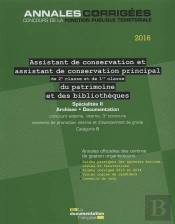 Assistant.Assistant Principal De 2e Et 1re Classe De Conservation Du Patrimoine Et Des Bibliothèques