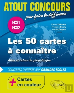 Bertrand.pt - Atout Concours : Les 50 Cartes À Connaître - Concours D'Entrée Aux Écoles De Commerce - Ecs1 - Ecs2 - Atlas En Couleur Et Fiches De Géopolitique