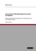 Automatische Metadatengenerierung Fur Lernobjekte