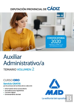 Bertrand.pt - Auxiliar Administrativo/A De La Diputación Provincial De Cádiz. Temario Volumen 2