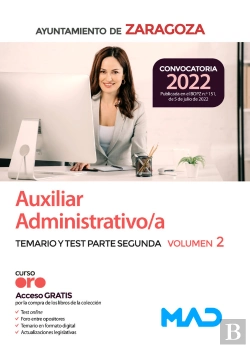 Bertrand.pt - Auxiliar Administrativo/A Del Ayuntamiento De Zaragoza. Temario Y Test De La Parte Segunda Volumen 2