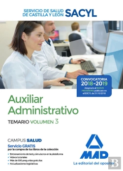 Bertrand.pt - Auxiliar Administrativo Del Servicio De Salud De Castilla Y León (Sacyl). Temario Volumen 3