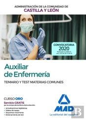 Auxiliar De Enfermería De La Administración De La Comunidad De Castilla Y León. Temario Y Test Mater