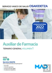 Auxiliar De Farmacia De Osakidetza-Servicio Vasco De Salud. Temario General Volumen 1