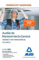 Auxiliar De Mantenimiento General De La Administración De La Generalitat Valenciana. Parte Especial