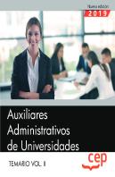 Auxiliares Administrativos De Universidades. Temario. Vol.Ii