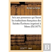Avis Importans Et Necessaires Aux Personnes Qui Lisent Les Traductions Francoises
