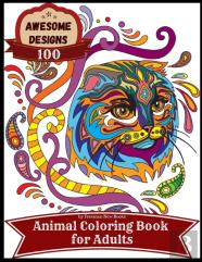 Awesome Designs 100 Animal Coloring Book For Adults