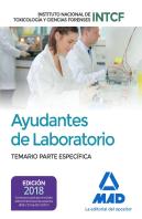 Ayudantes De Laboratorio, Del Instituto Nacional De Toxicología Y Ciencias Forenses. Temario Parte E