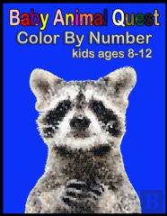 Baby Animal Quest Color By Number Kids Ages 8-12