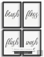 Bathroom Wall Art Illustrations