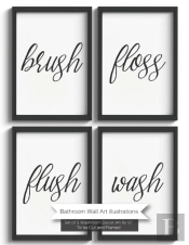 Bathroom Wall Art Illustrations