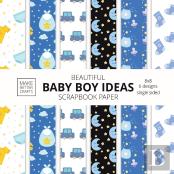 Beautiful Baby Boy Ideas Scrapbook Paper 8x8 Designer Baby Shower Scrapbook Paper Ideas For Decorative Art, Diy Projects, Homemade Crafts, Cool Nursery Decor Ideas