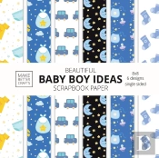 Beautiful Baby Boy Ideas Scrapbook Paper 8x8 Designer Baby Shower Scrapbook Paper Ideas For Decorative Art, Diy Projects, Homemade Crafts, Cool Nursery Decor Ideas