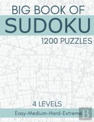Big Book Of Sudoku - 1200 Puzzles - 4 Levels - Easy-Medium-Hard-Extreme