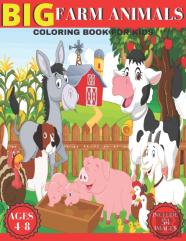 Big Farm Animals Coloring Book For Kids