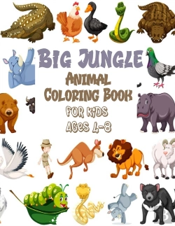 Bertrand.pt - Big Jungle Animal Coloring Book For Kids Ages 4-8