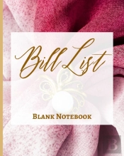 Bill List - Blank Notebook - Write It Down - Pastel Rose Pink Gold Brown Abstract Modern Contemporary Unique Design Fun
