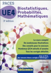 Biostatistiques Probabilites Mathematiques-Ue 4 Paces - 3e Ed. - Manuel, Cours + Qcm Corriges