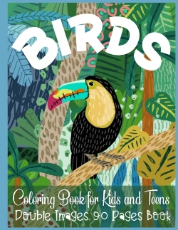 Bertrand.pt - Birds Coloring Book For Kids And Teens Double Images 90 Pages Book
