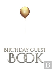 Birthday Guest Book Gold Ballon Elegant Stylish